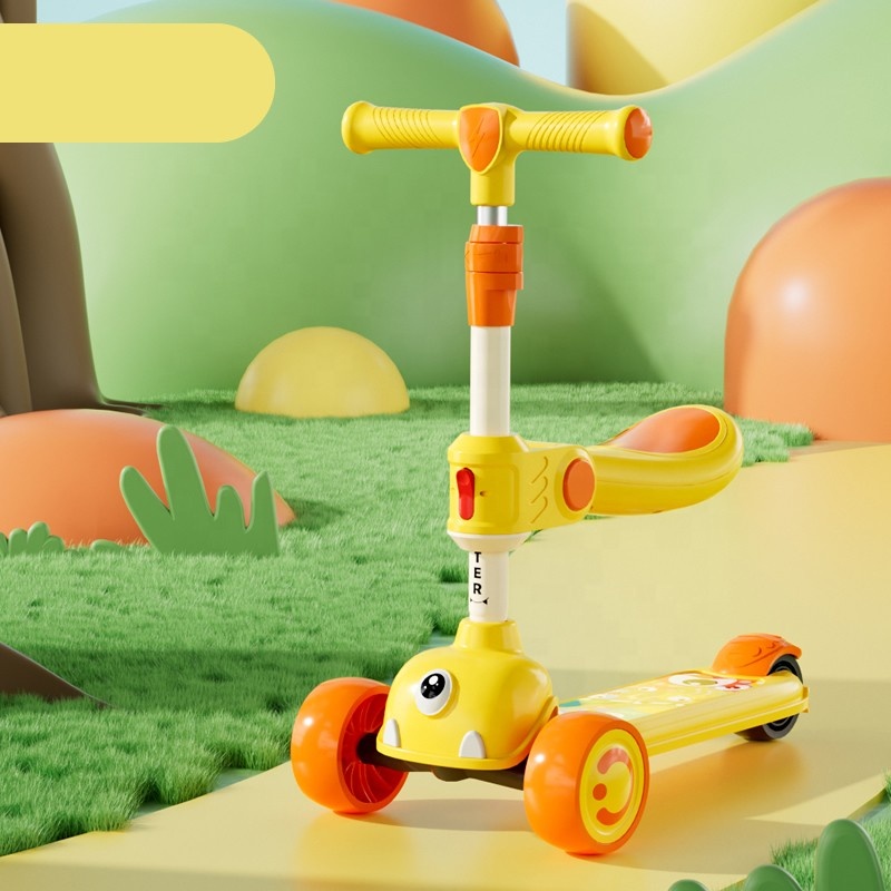 2023 هوت سيلينغ يمكن أن ستاند يمكن الجلوس 3 wheels cheap Trike Kick Kids Scooter